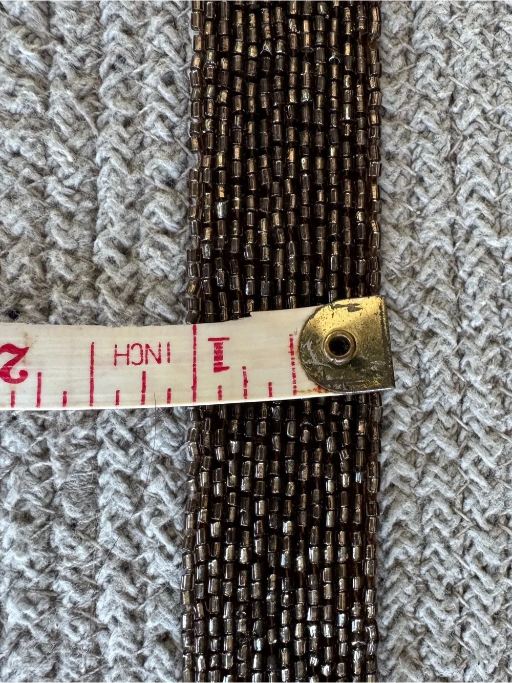 Vintage Y2K Brown Beaded Fringe Belt or Skinny Scarf